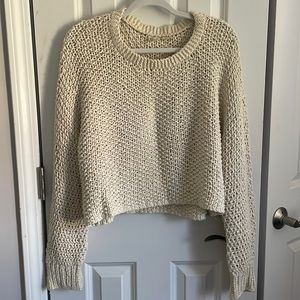 100% to CHARITY Eileen Fisher Chunky Knit 100% Organic Cotton Crop Sweater XL